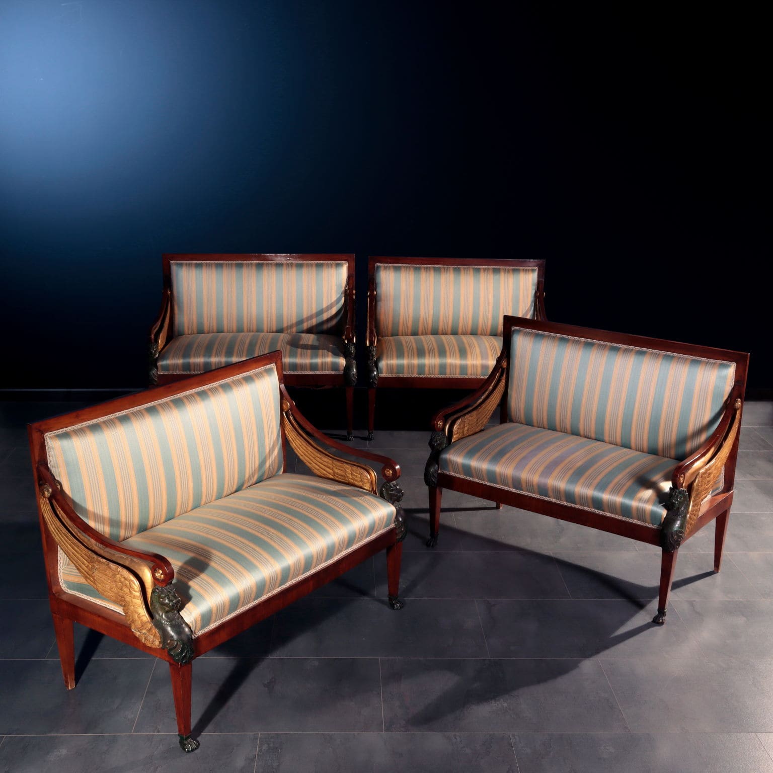 Quattro divanetti, lombardo-veneto, primo quarto XIX secolo