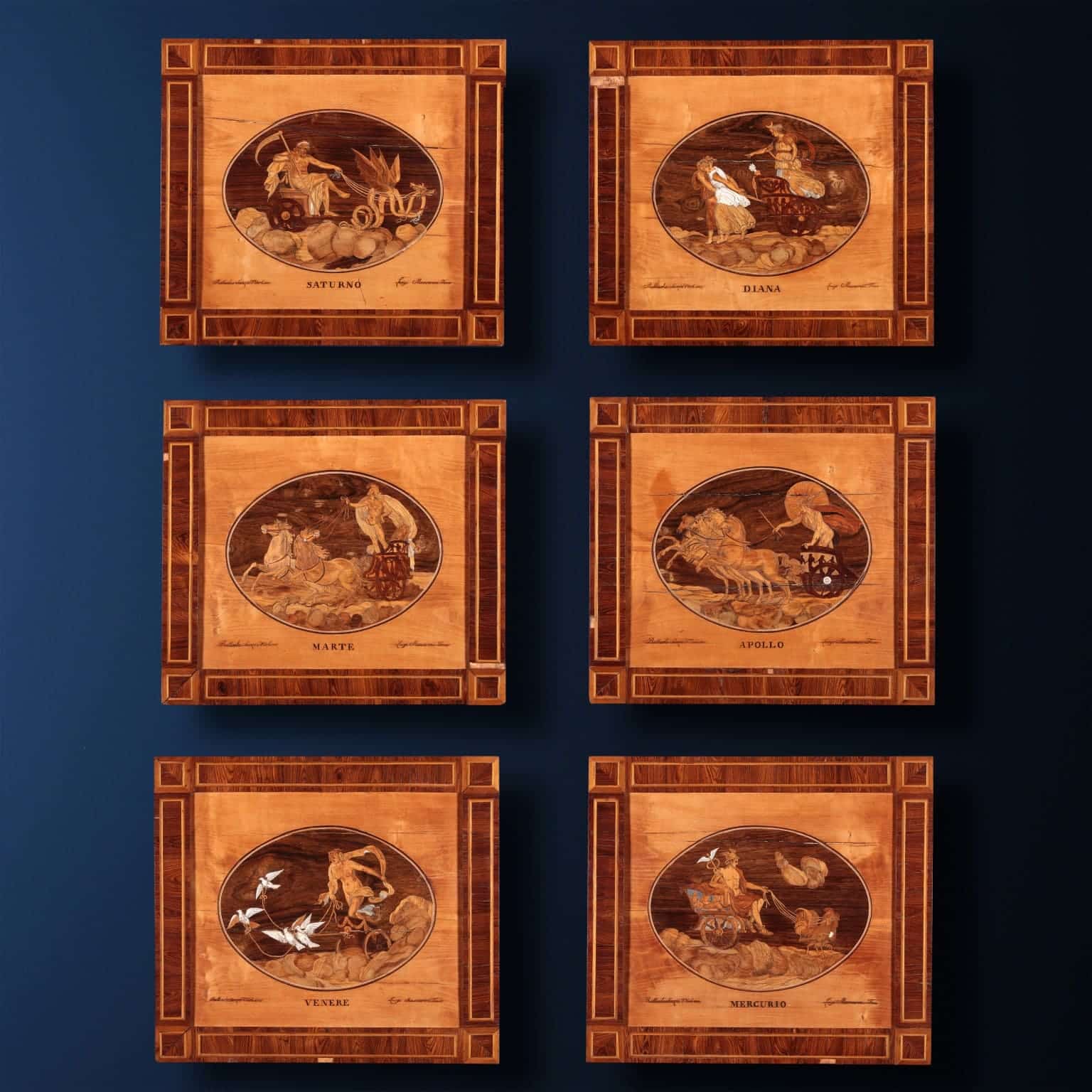 Serie di sei pannelli mitologici, Luigi Mascaroni, primo quarto XIX secolo