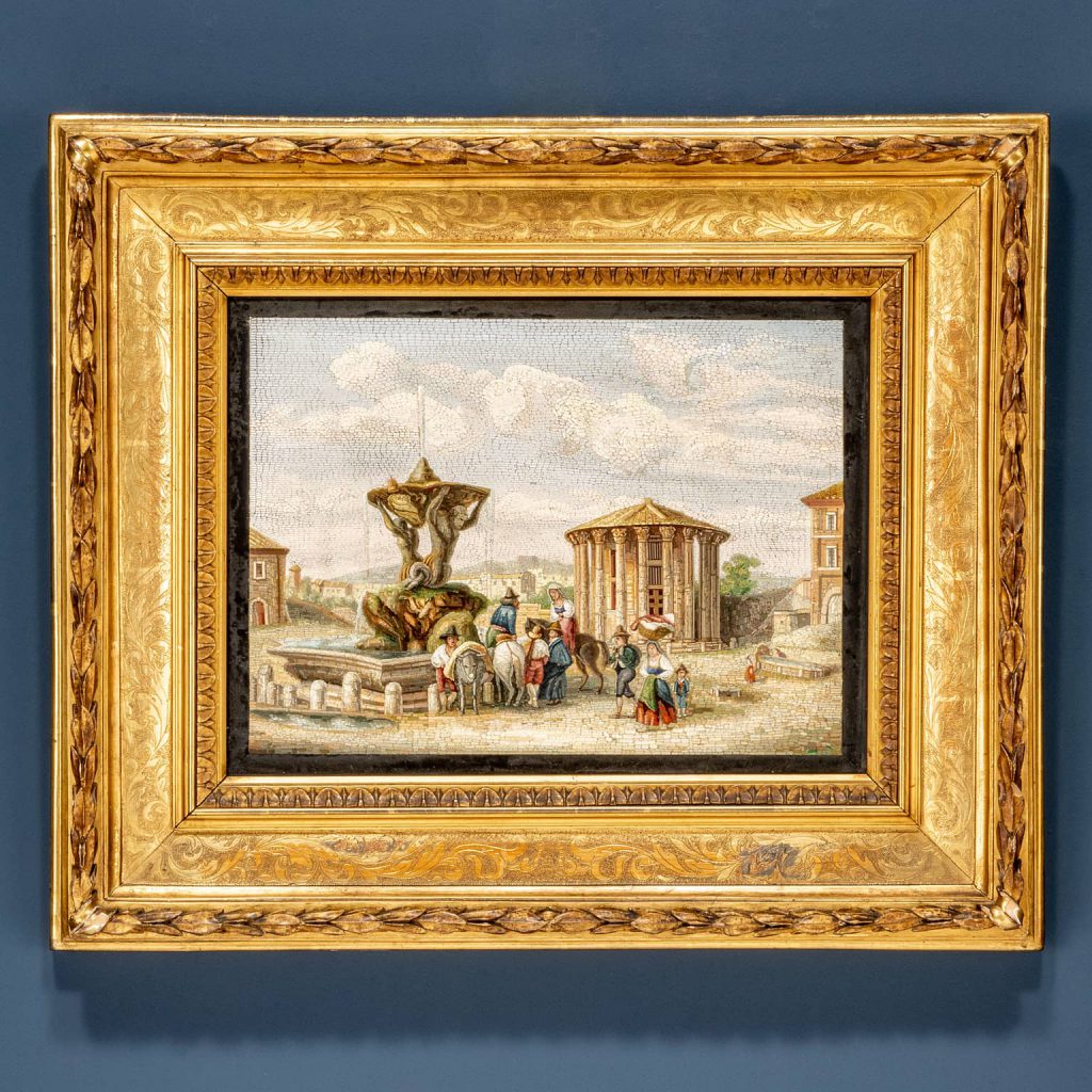 Micromosaico "Sosta presso la Fontana dei Tritoni", Roma, ultimo quarto del XIX secolo