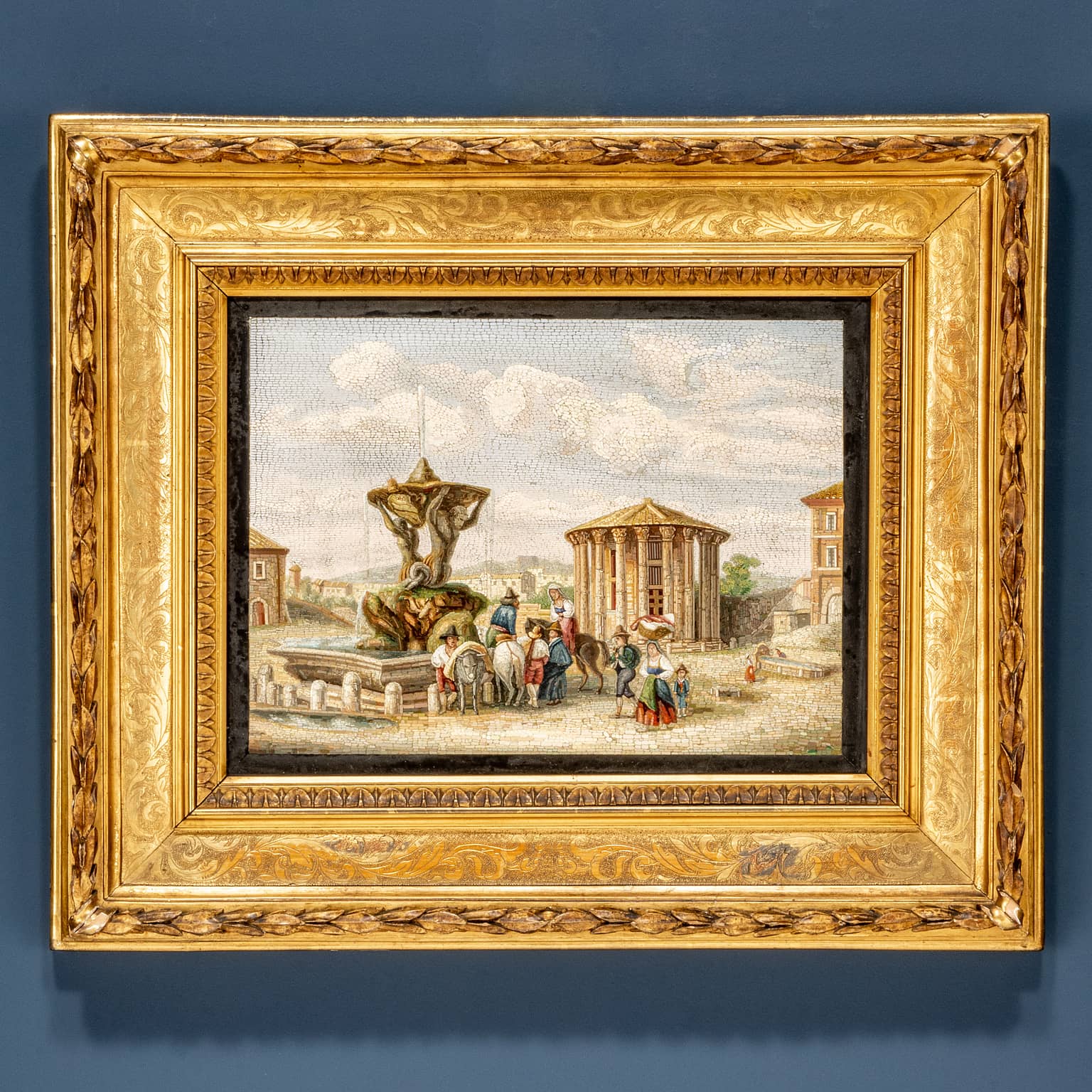 Micromosaico “Sosta presso la Fontana dei Tritoni”, Roma, ultimo quarto del XIX secolo