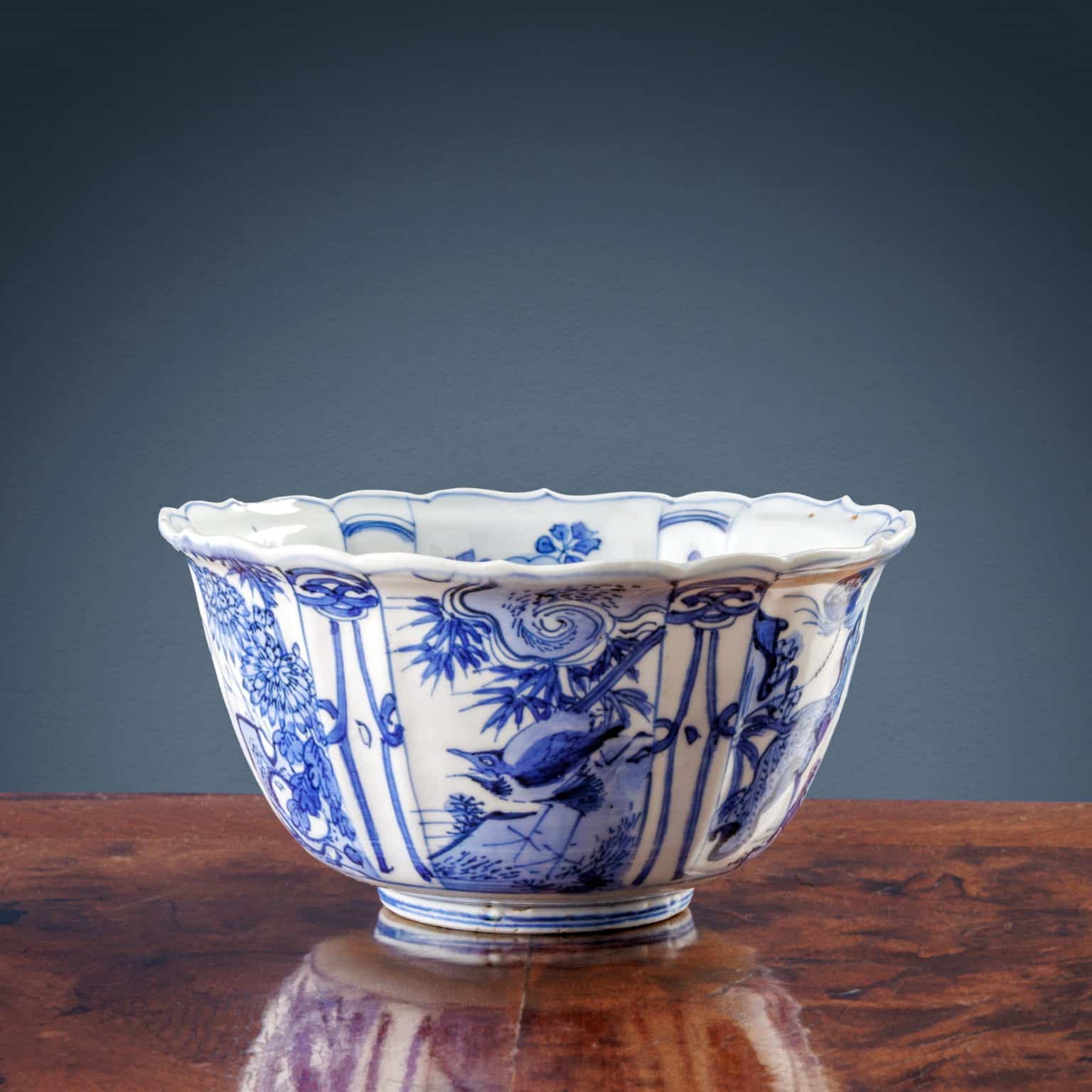 Ciotola in porcellana di Kraak, Cina epoca Ming, periodo Wanli - immagine 1