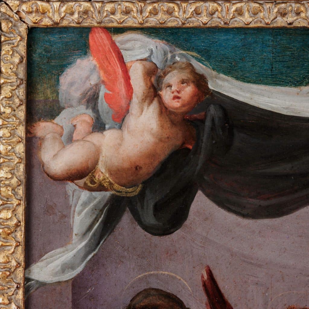 Madonna in trono con Bambino tra angeli e i santi Nicola da Tolentino - immagine 10