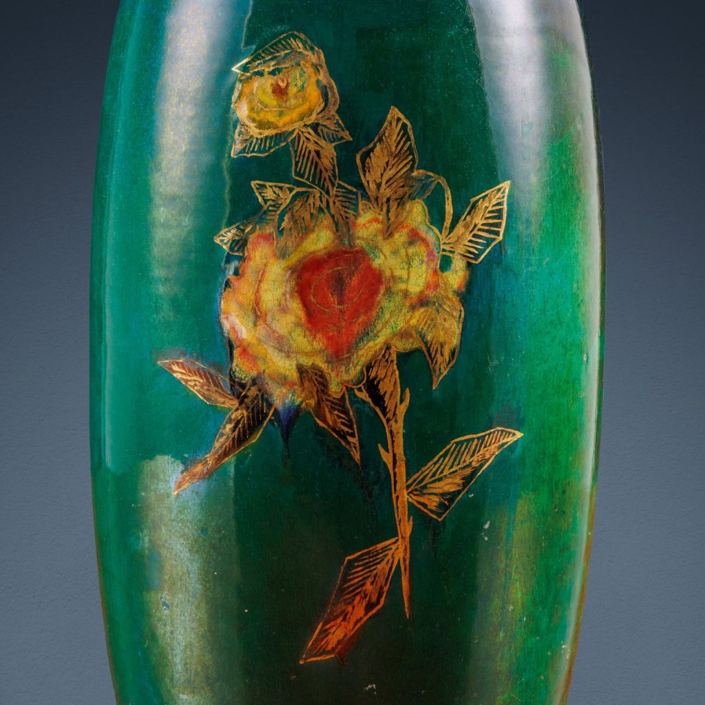 Vaso verde con rosa d’oro. Pietro Melandri, 1939 - immagine 3