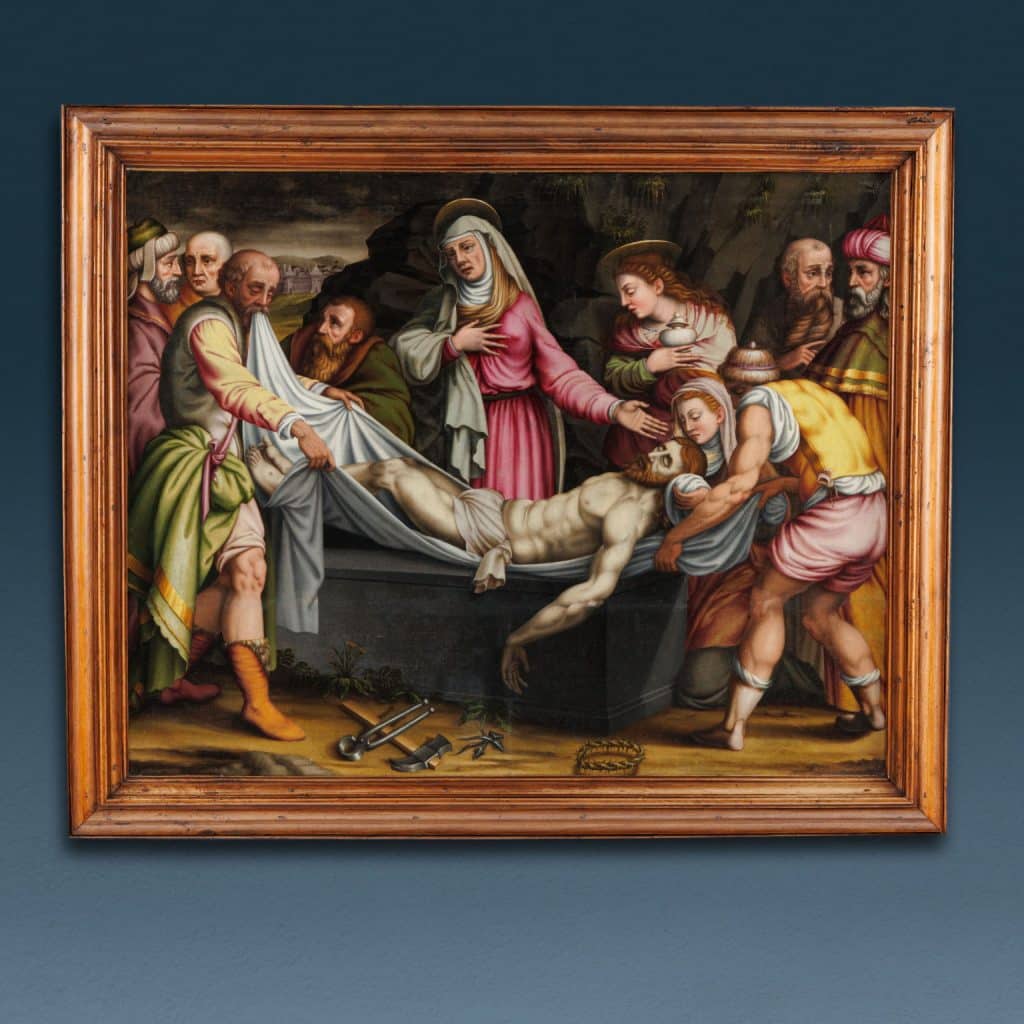 Deposizione di Cristo nel sepolcro. Pittore lombardo (Giuseppe Meda?) 1560-1570 ca. - immagine 1