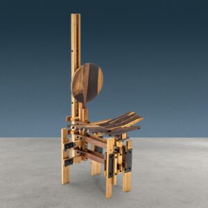 Sedia Scultorea Post Moderna in legno Anacleto Spazzapan