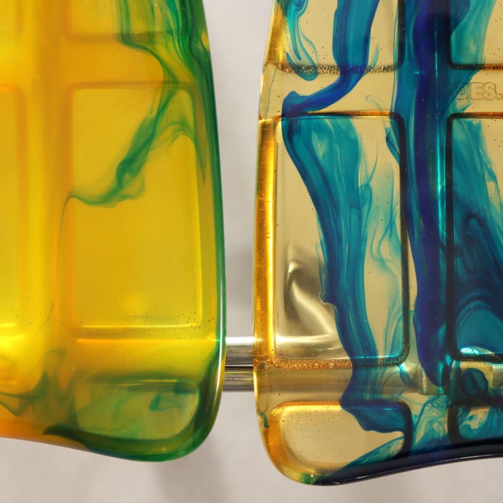 Dettaglio sedute giallo verde '543 Broadway' di Gaetano Pesce per Bernini