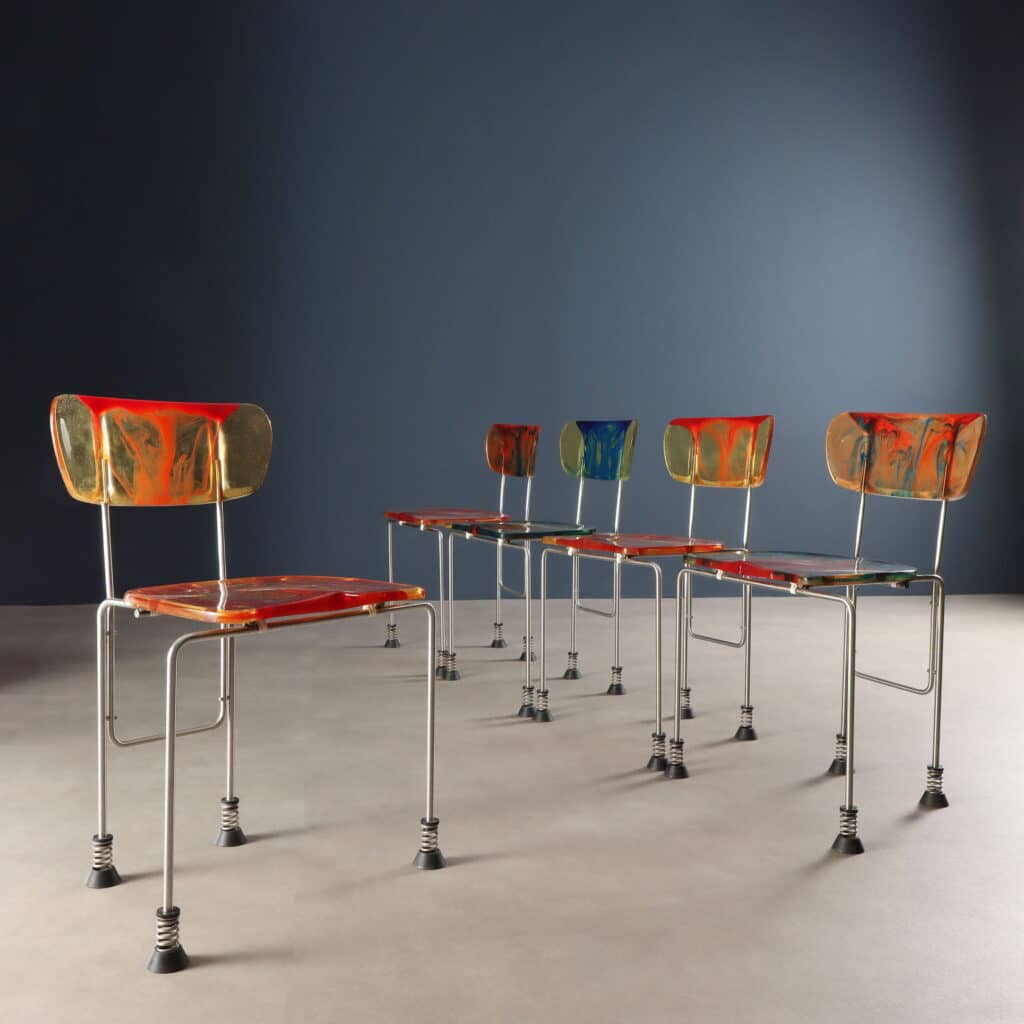 Cinque Sedie '543 Broadway' di Gaetano Pesce per Bernini