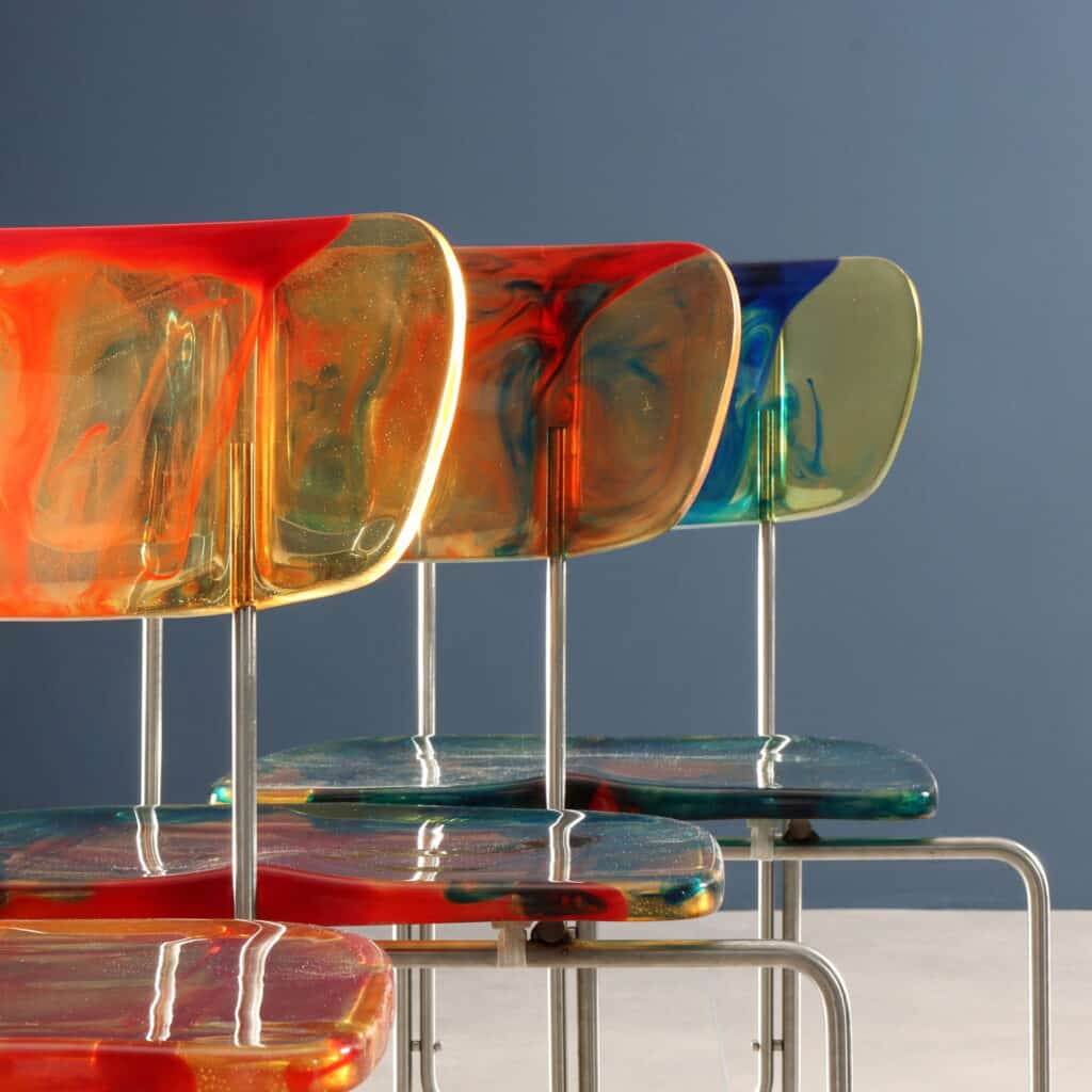 Particolare schienali Sedie '543 Broadway' di Gaetano Pesce per Bernini