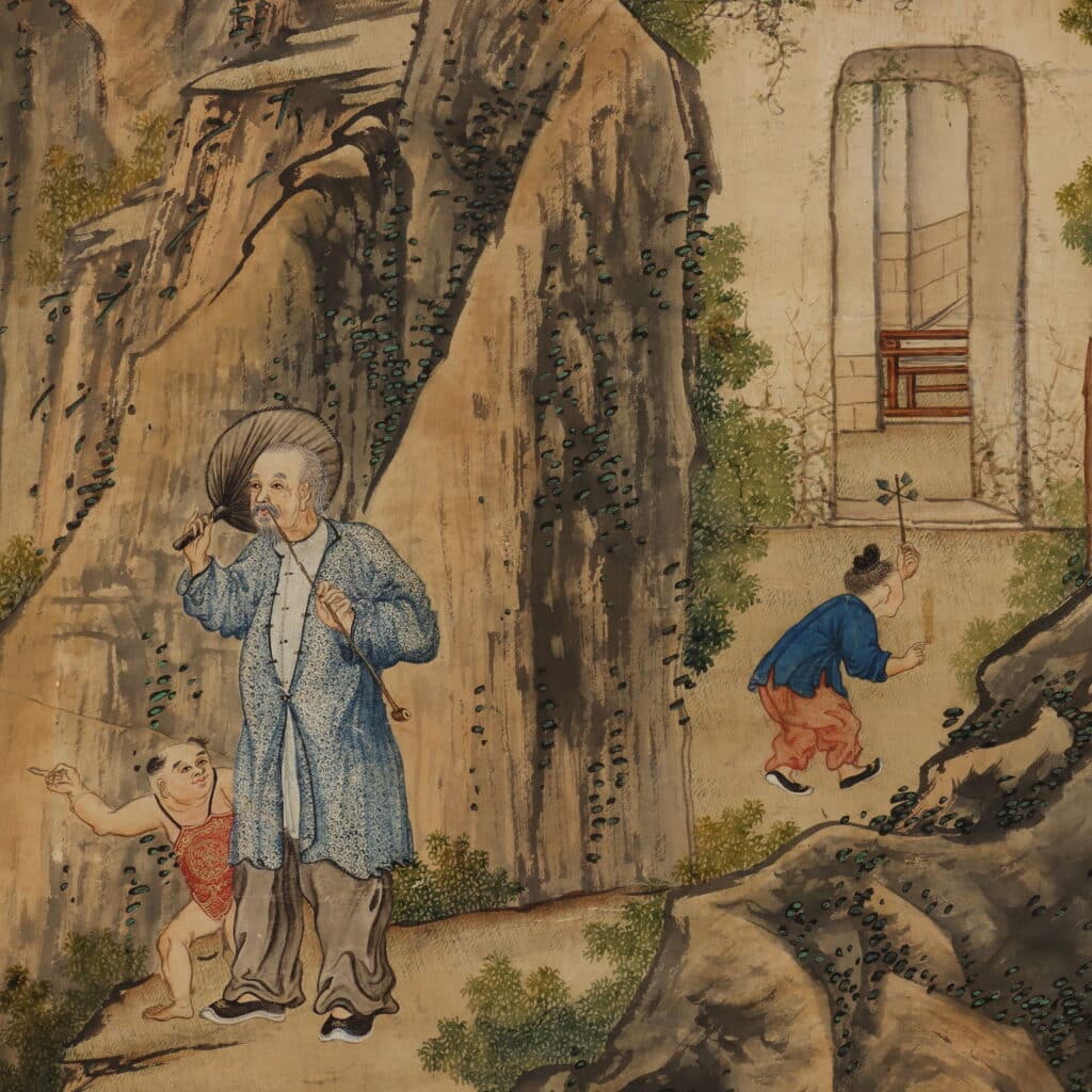 Artigiano cinese Coppia di carte da parati Cina, primo quarto del XIX secolo