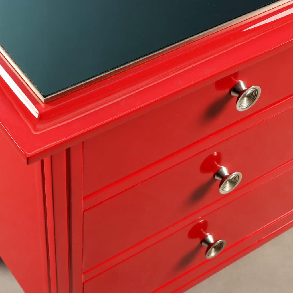 Dettagli Cassettiera rossa 'D 154' di Carlo de Carli per Sormani