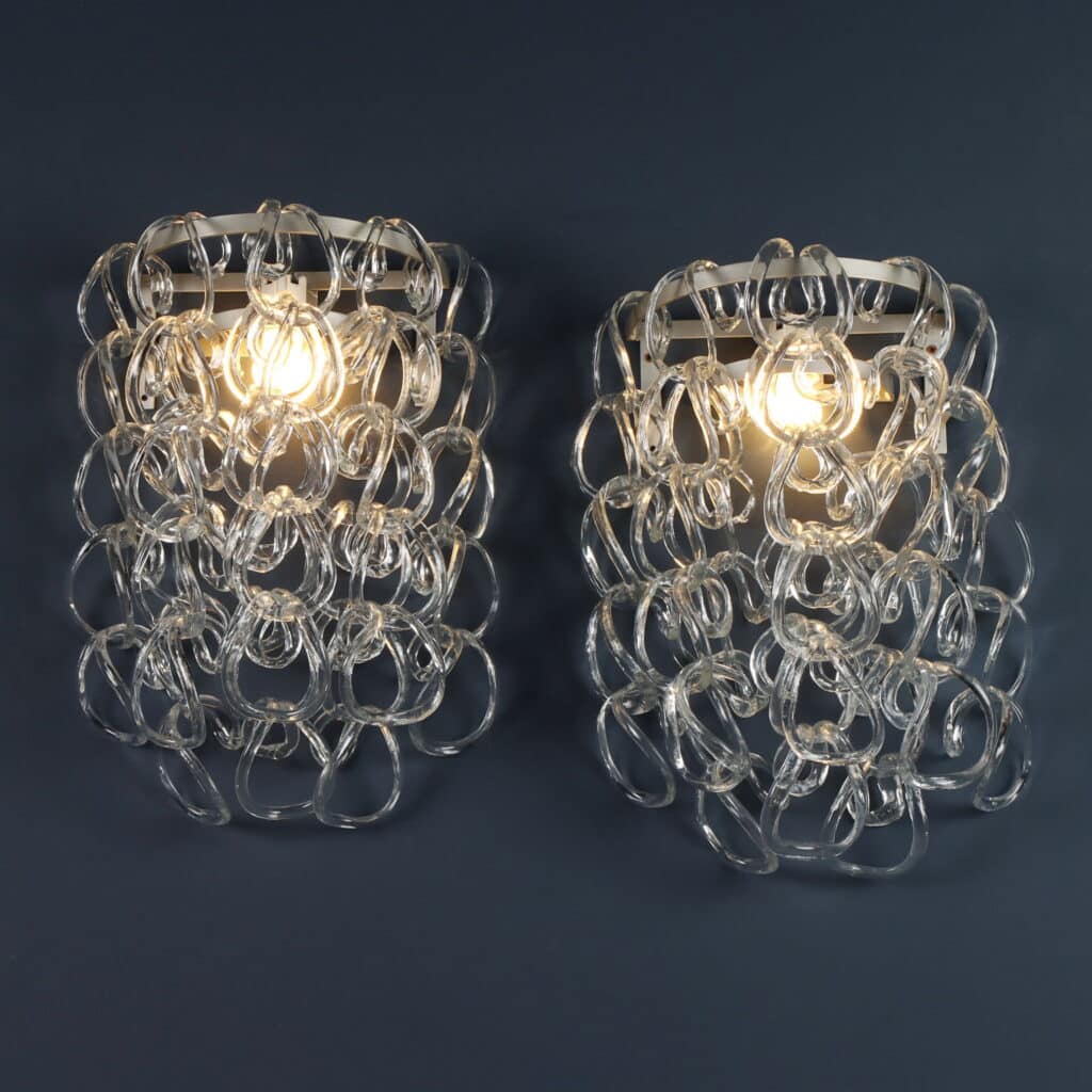 (Vendute) Coppia di Applique 'Giogali' di Angelo Mangiarotti per Vistosi