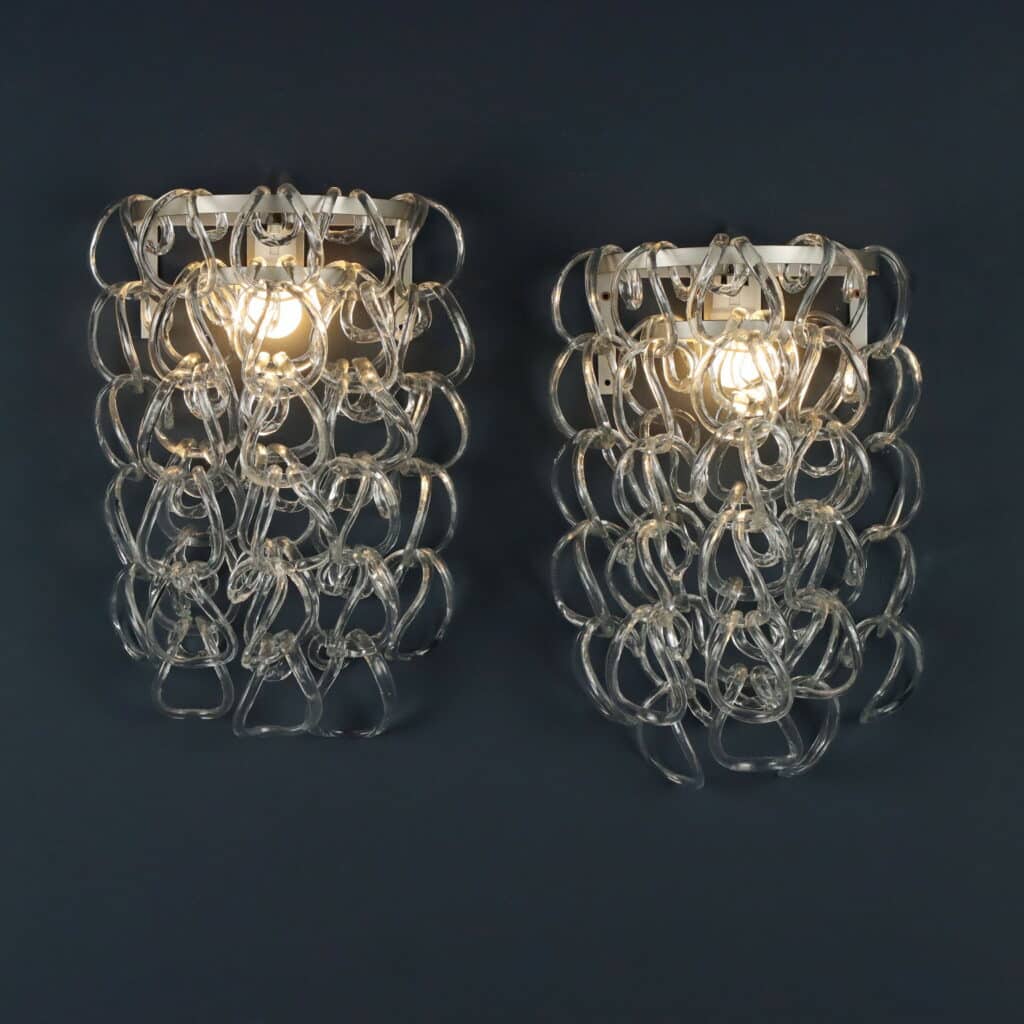 Due Applique 'Giogali' di Angelo Mangiarotti per Vistosi