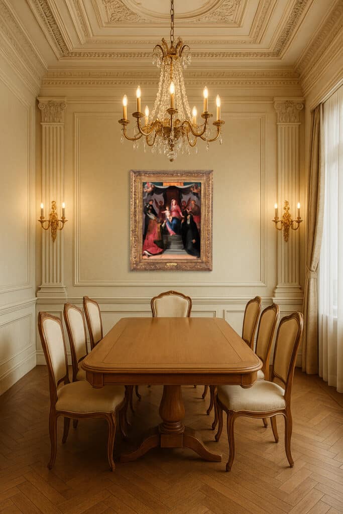 Dipinto antico Madonna con Bambino Santi di Tito